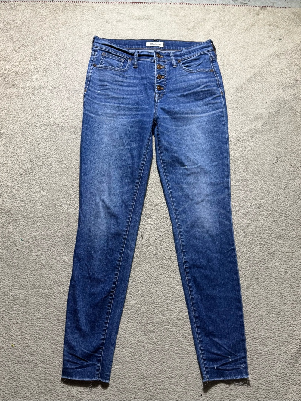 Madewell Jeans Womens 29T Blue Denim Button Fly 9" High Rise Skinny Skinny 29x29